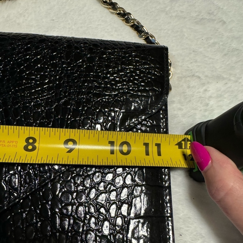 VTG Vivace Korean Leather Crocodile Envelope Clutch Shoulder Purse 90’s Unique - Picture 9 of 15